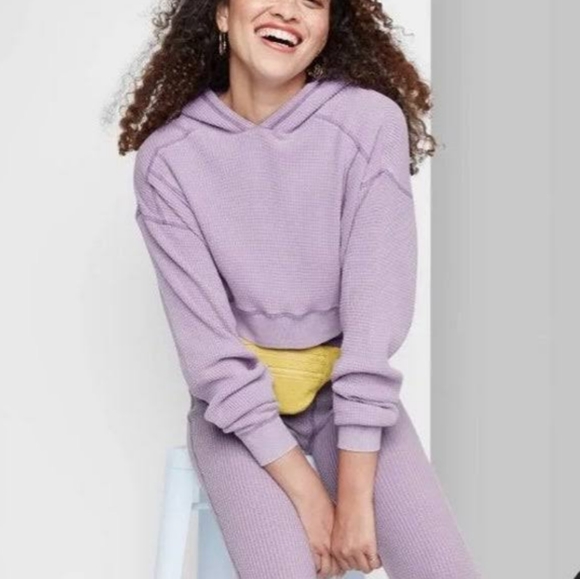 WILD FABLE WAFFLE KNIT 2 PIECE HOODED THERMAL WITH PANTS - Picture 2 of 16